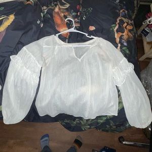 Sparkly white chiffon tunic shirt